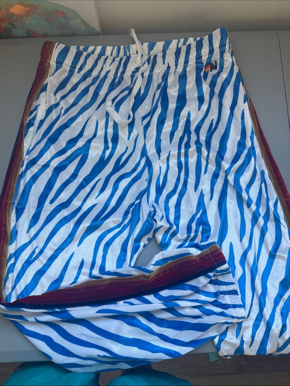 Aviation Nation - CLASSIC VELVET SWEATPANTS - BLUE TIGER Size L